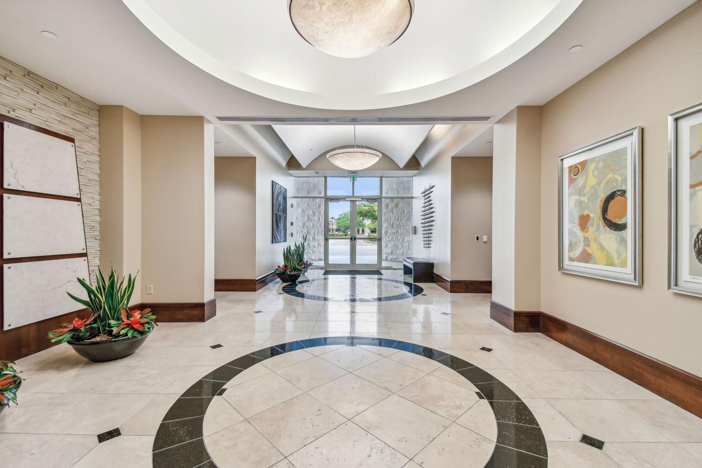 Ground-floor lobby with marble floor